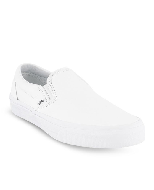 VANS CLASSIC SLIP ON PREMIUM LEATHER WHITE - Mens-Footwear : Morrisseys ...