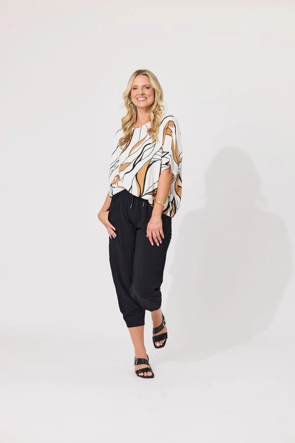 LEMON TREE ALESSA PRINT TOP LEAFY WHITE - Image 4