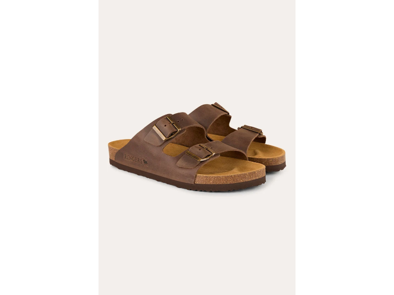 RINGERS WESTERN ASHFORD LEATHER CORK SANDAL TOBACCO