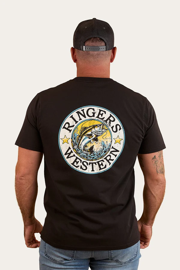 RINGERS WESTERN BIG CATCH LOOSE FIT TEE BLACK