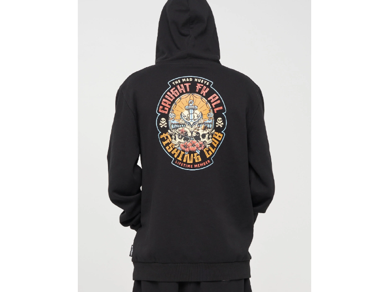 MAD HUEYS CAUGHT FK ALL SKULL HOOD BLACK - Image 2