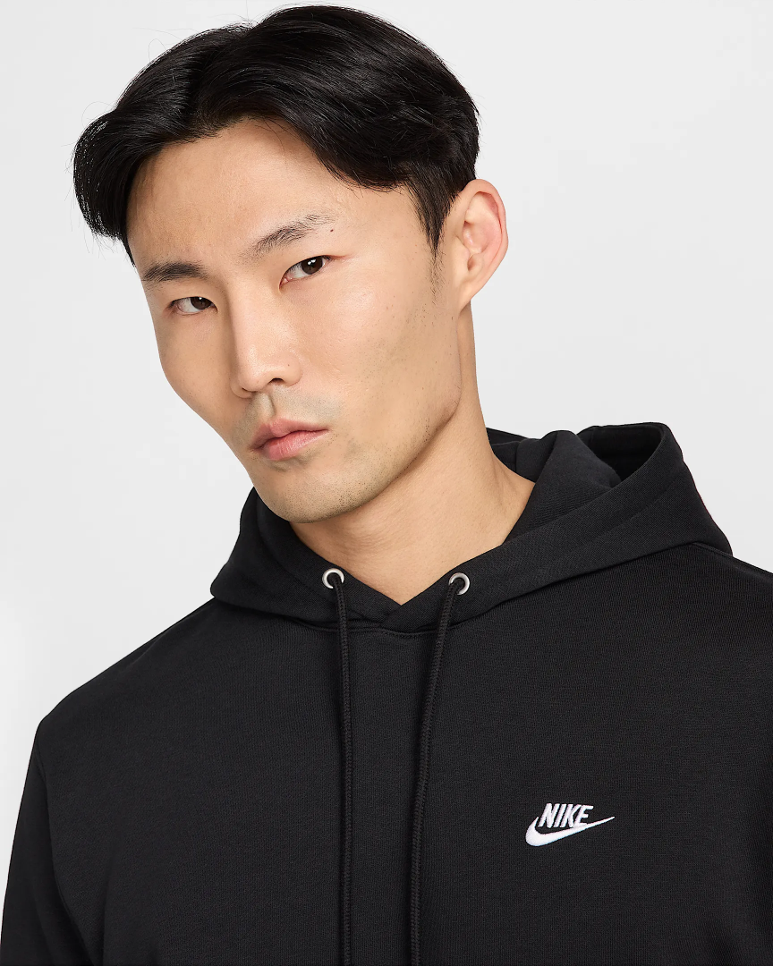 NIKE CLUB BB HOODIE BLACK - Image 2