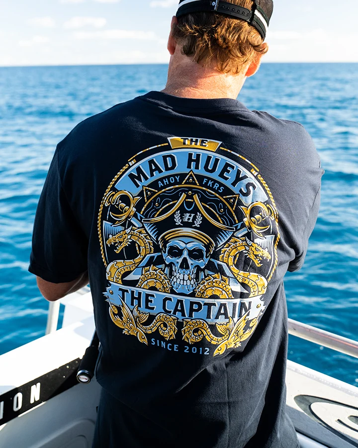 MAD HUEYS DRAGON CAPTAIN TEE NAVY