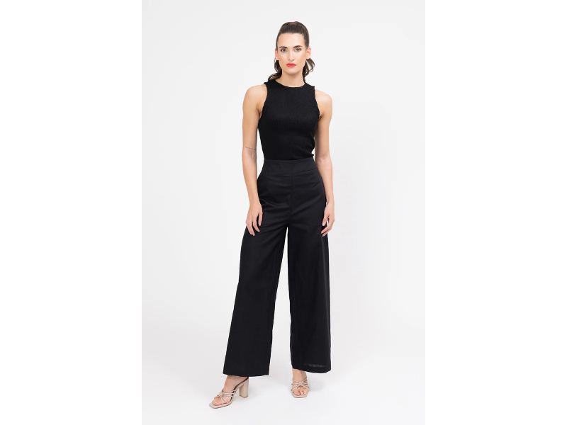 BILLIE THE LABEL ESSENTIAL FULL WIDE LEG PANT-BLACK - Image 3