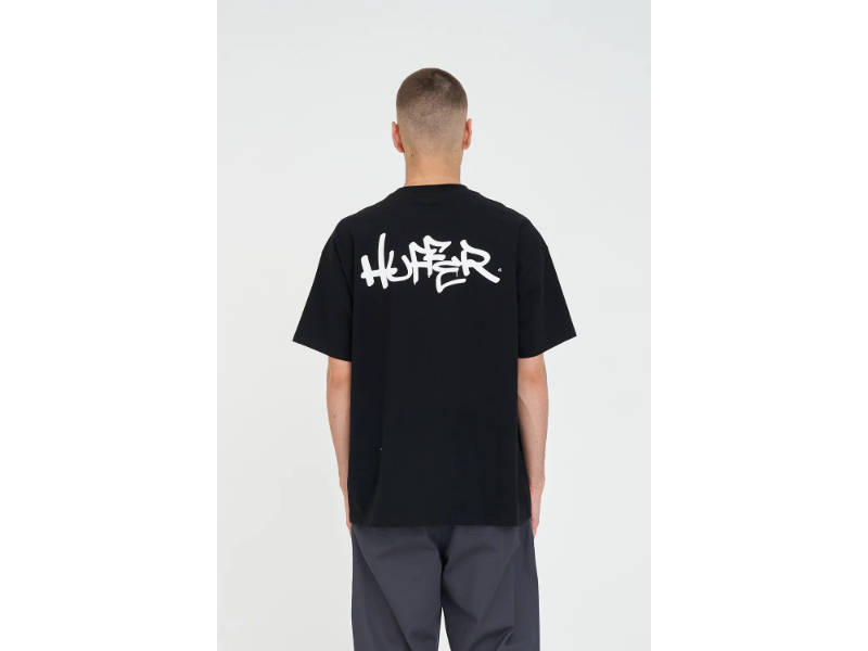 HUFFER BLACK TEE ETCHING BLACK