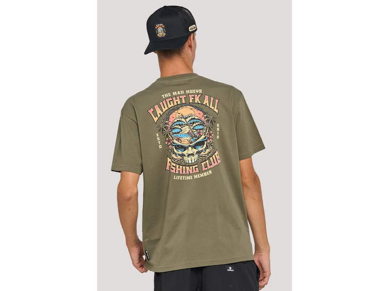 MAD HUEYS CAUGHT FK ALL SKULL TEE