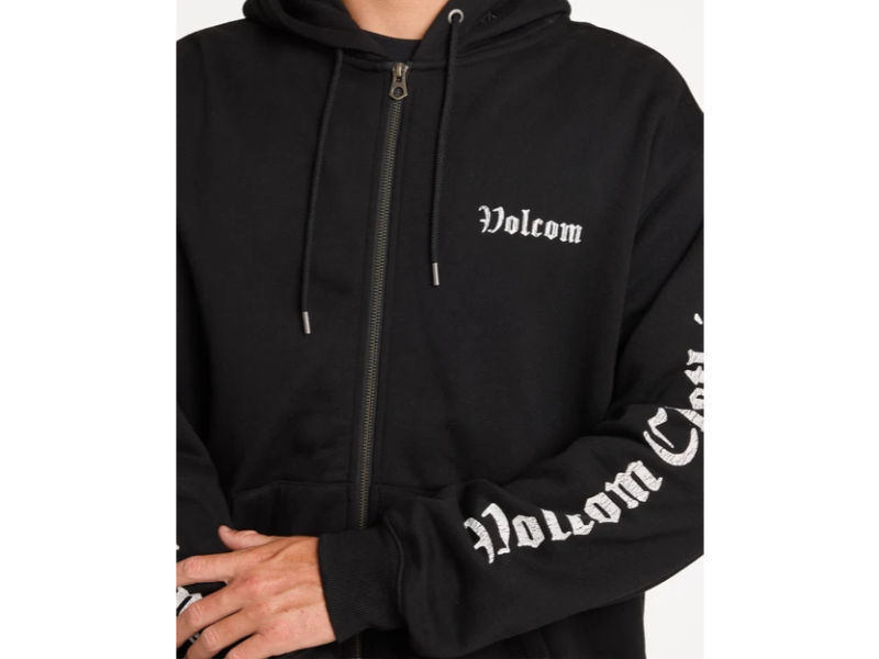 VOLCOM CORE GNAR ZIP UP HOOD BLACK - Image 2