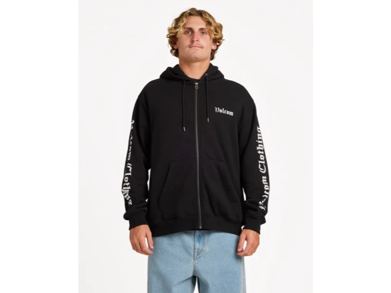 VOLCOM CORE GNAR ZIP UP HOOD BLACK - Image 3