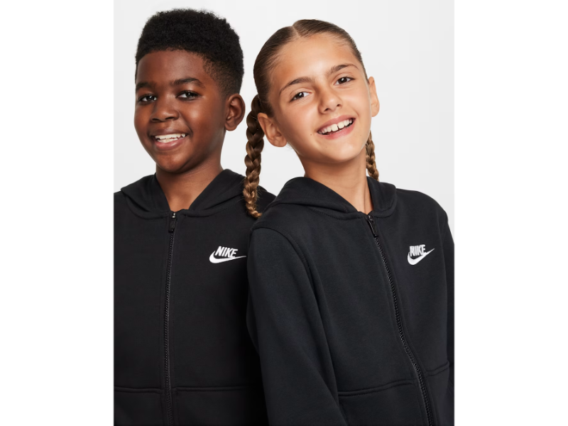 NIKE KIDS CLUB ZIP HOOD BLACK - Image 2