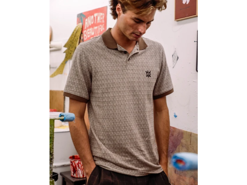 VOLCOM STONELORD POLO BROWN STONE