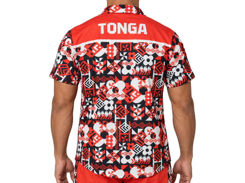 ASHTABULA RLWC26 TONGA HAWAIIAN SHIRT RED - Image 2