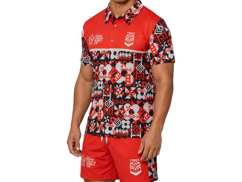 ASHTABULA RLWC26 TONGA HAWAIIAN SHIRT RED - Image 3