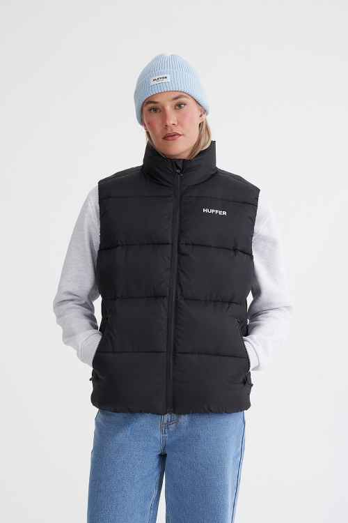 HUFFER WMNS STREET PUFFER VEST BLACK