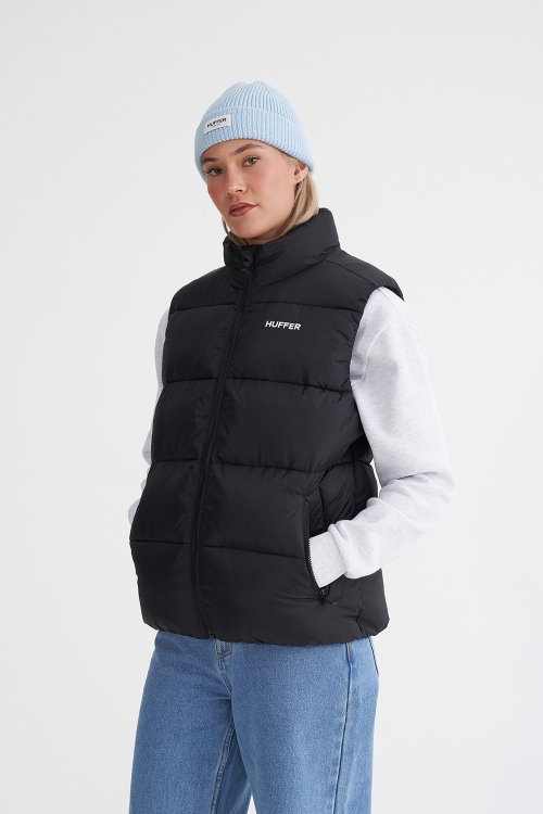 HUFFER WMNS STREET PUFFER VEST BLACK - Image 2