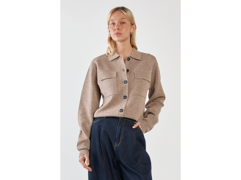 SASS HOLLIANN KNIT JACKET MUSHROOM