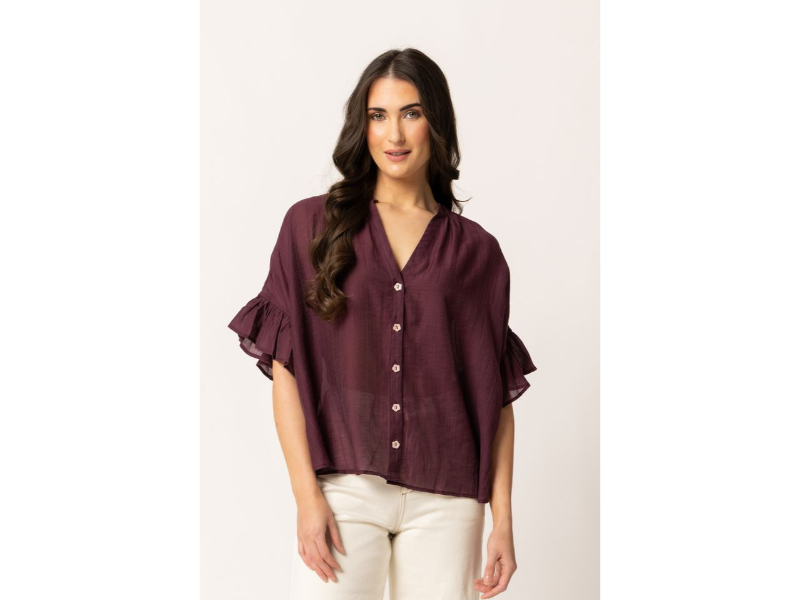 SEEKING LOLA RIVERSTONE SHIRT PLUM - Image 3
