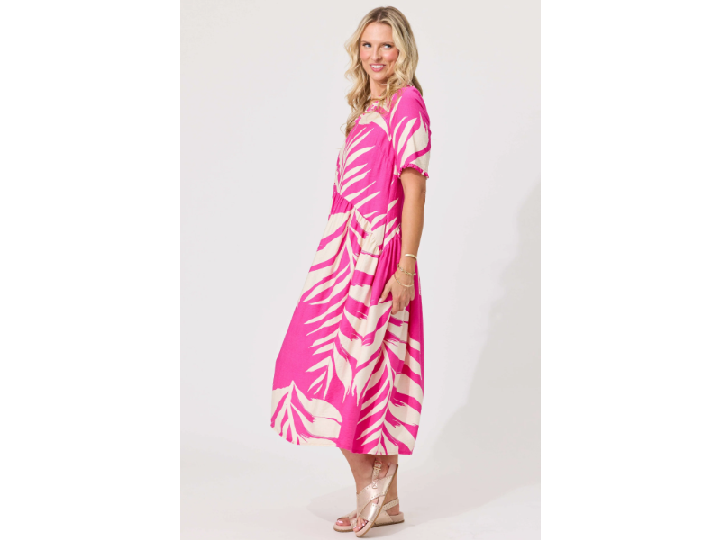 LEMON TREE MARISSA DRESS FLORAL FUSHIA - Image 2