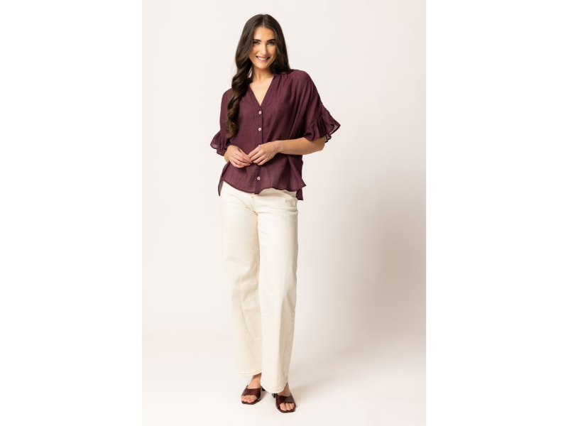 SEEKING LOLA RIVERSTONE SHIRT PLUM - Image 2