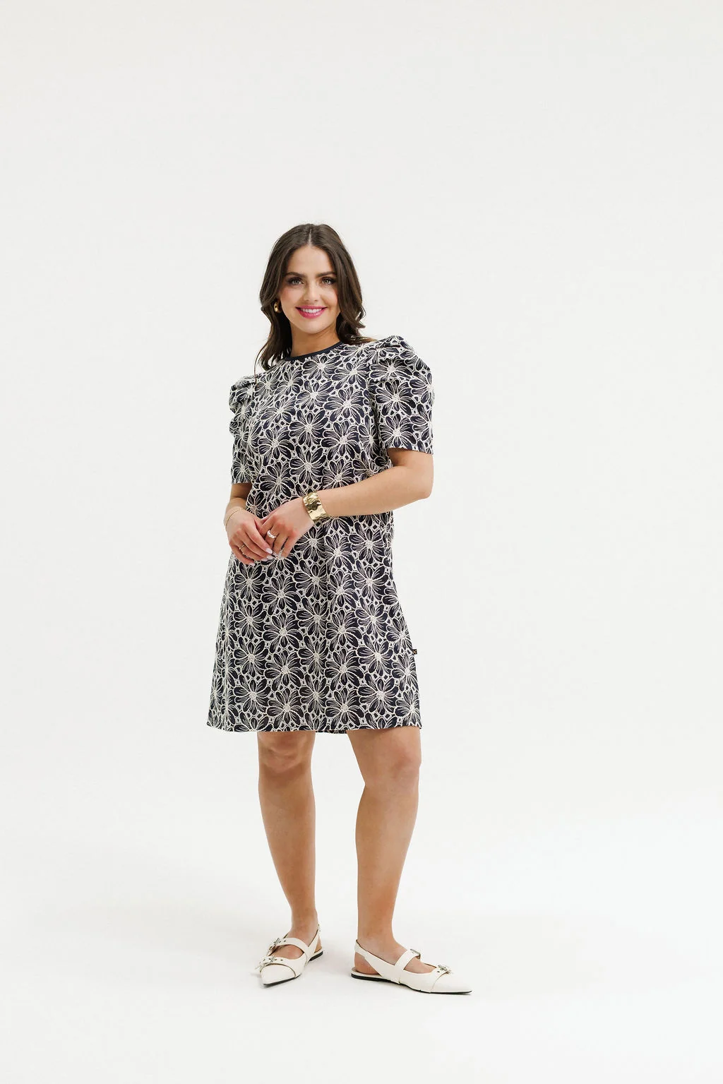 HOME-LEE THEA DRESS BLACK CHAMPANGE