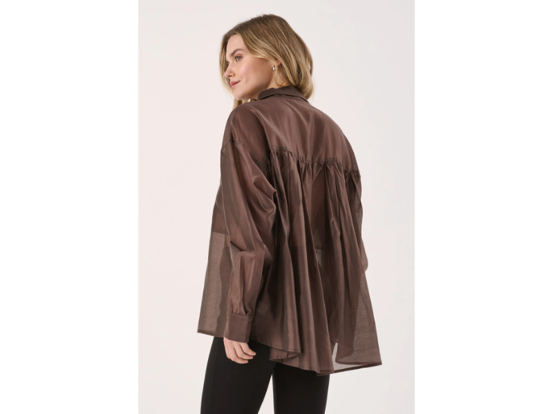 SASS VAL OVERSIZED SHIRT CHOCOLATE - Image 2