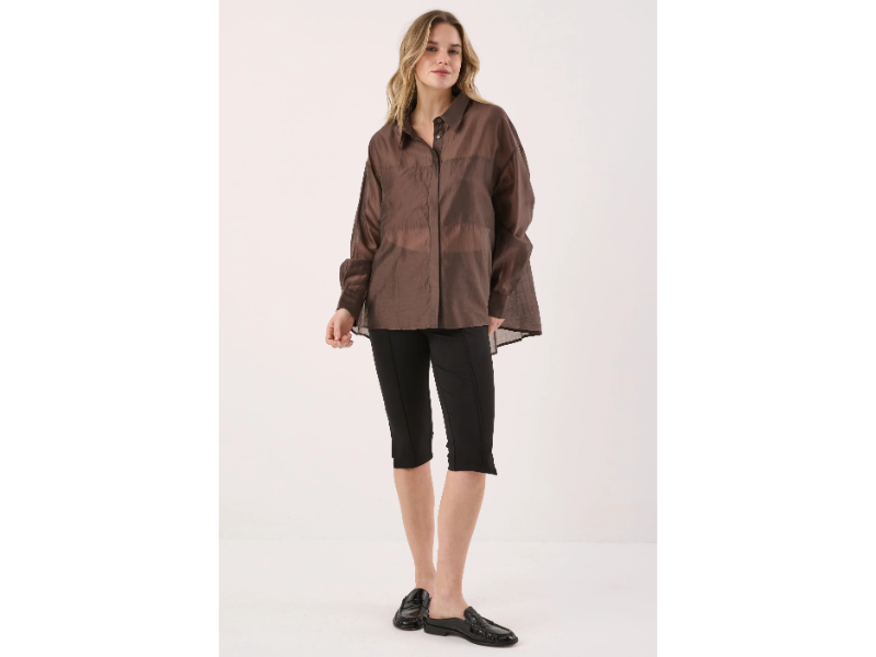 SASS VAL OVERSIZED SHIRT CHOCOLATE - Image 3