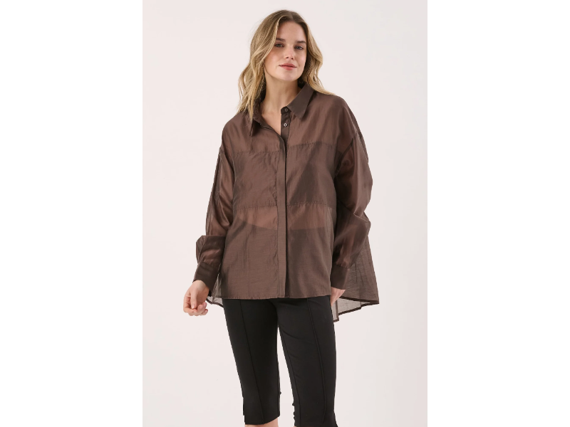 SASS VAL OVERSIZED SHIRT CHOCOLATE